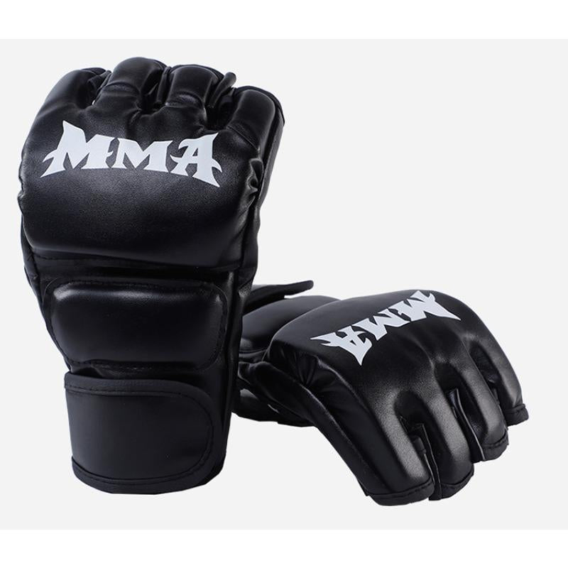 [1 Pair MMA Boxing Gloves] 1 Pair MMA Boxing Gloves, Half Finger Punching Gloves, Training Mitts, Halloween Gifts