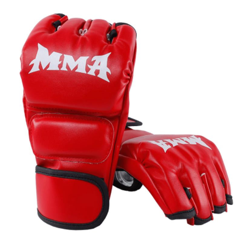 [1 Pair MMA Boxing Gloves] 1 Pair MMA Boxing Gloves, Half Finger Punching Gloves, Training Mitts, Halloween Gifts
