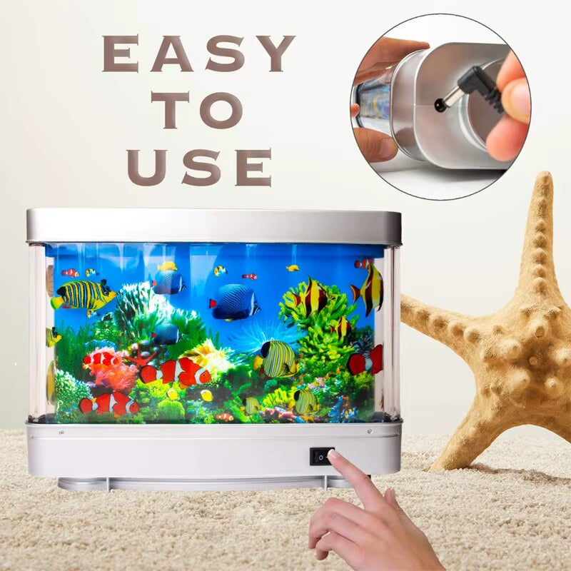 Artificial Tropical Fish Tank Lamps Aquarium Decor Virtual Ocean in Motion Night Light for Children Halloween Christmas Gift Toy