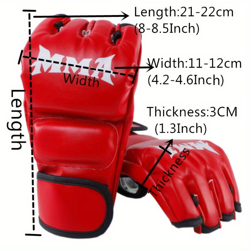 [1 Pair MMA Boxing Gloves] 1 Pair MMA Boxing Gloves, Half Finger Punching Gloves, Training Mitts, Halloween Gifts