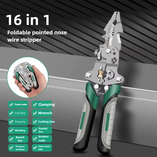 Multi Functional Foldable Electrician Specific Wire Cutting Pliers, Wiring and Pulling Pliers, Wire Splitting and Pressing Plier