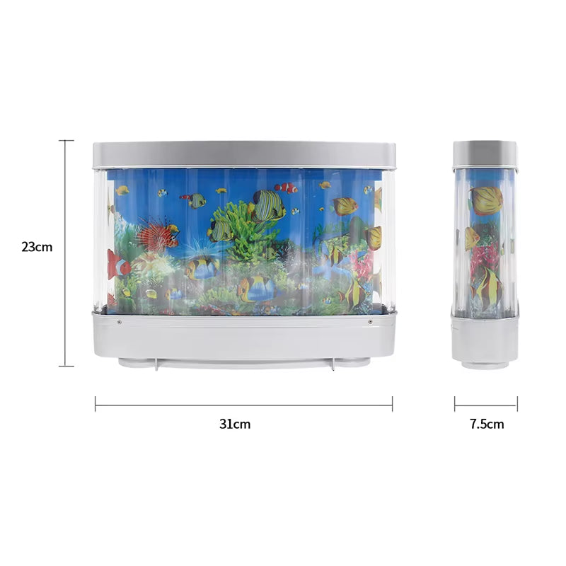 Artificial Tropical Fish Tank Lamps Aquarium Decor Virtual Ocean in Motion Night Light for Children Halloween Christmas Gift Toy