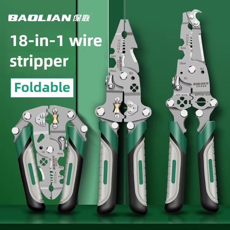 Multi Functional Foldable Electrician Specific Wire Cutting Pliers, Wiring and Pulling Pliers, Wire Splitting and Pressing Plier