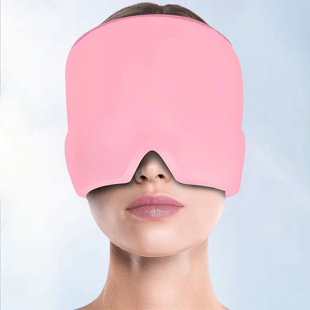1Pcs Migraine Relief Cap Headache Hat Gel Hot Cold Therapy Ice Cap for Relieve Pain Ice Hat Eye Mask Stress Pressure Pain Relief