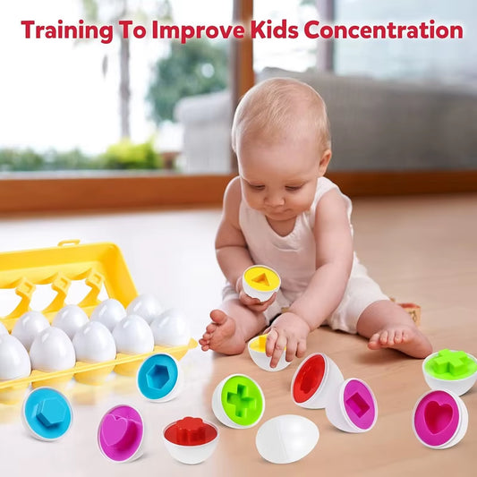 Matching Eggs Toys for Toddlers 1 2 3Y Montessori Toys Easter Eggs Baby Color Shape Sorter Games Educational Learning Toys Kids