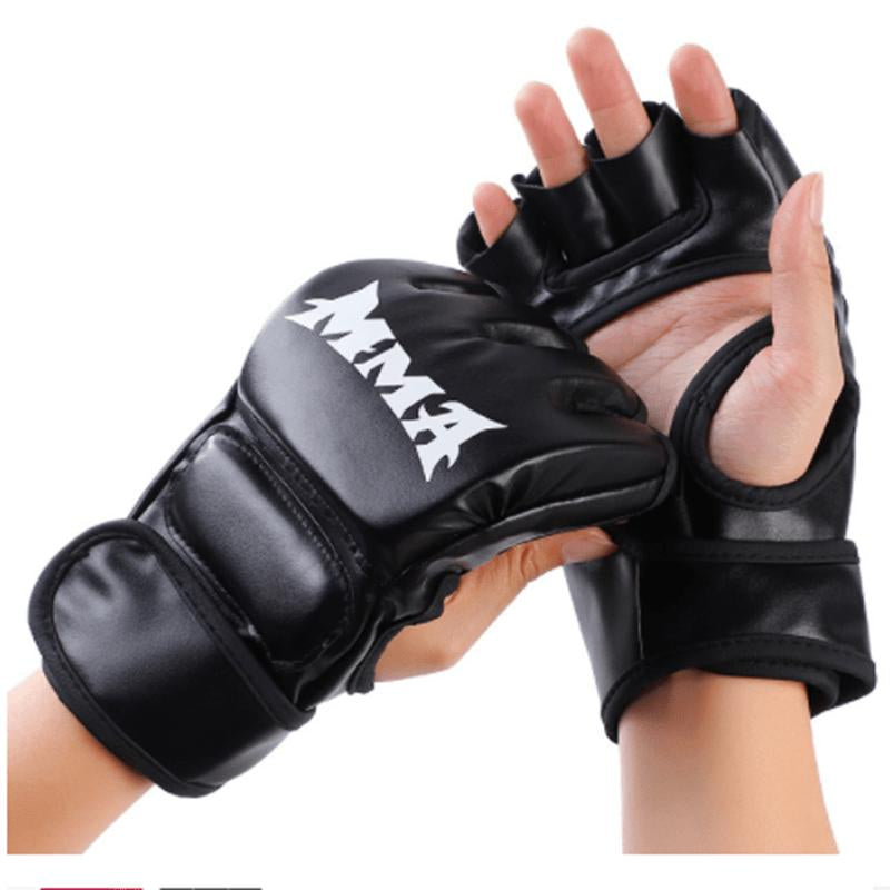 [1 Pair MMA Boxing Gloves] 1 Pair MMA Boxing Gloves, Half Finger Punching Gloves, Training Mitts, Halloween Gifts