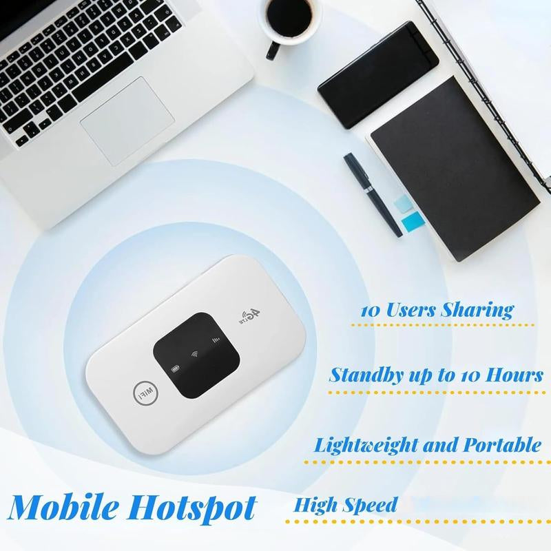 4G LTE Mobile Hotspot Device Portable Travel Router SIM Card Router Unlocked Hotspot Router, Supports 8 to 10 Users, Stable, Suitable for Home Office Travel (SIM Card Not Included)